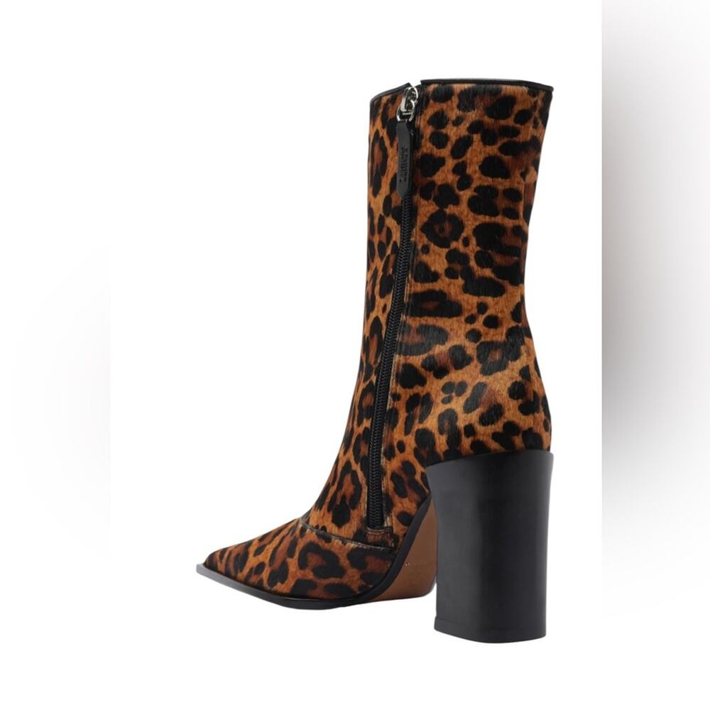 NWOT Schutz Raffaela Pointed Toe Hair Calf Leopard Booties – Sz 10B - Picture 3 of 10